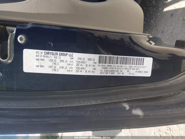 2013 Chrysler Town & Country Touring-l მანქანა იყიდება აუქციონზე, vin: 2C4RC1CG0DR512740, აუქციონის ნომერი: 45388887