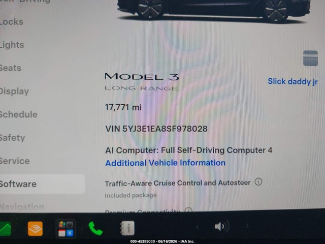 Aukcja sprzedaży 2025 Tesla Model 3 Long Range Rear-wheel Drive/standard Rear-wheel Drive, vin: 5YJ3E1EA8SF978028, numer aukcji: 45389030