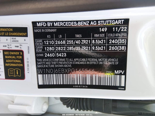 Aukcja sprzedaży 2023 Mercedes-benz Amg Glc 43 4matic Coupe, vin: W1N0J6EBXPG145566, numer aukcji: 45389056