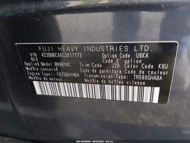 Subaru Legacy 2.5i Premium 2016 4S3BNBC66G3017173 Image 9