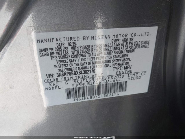 3N8AP6BBXSL382176 Nissan Kicks S Intelligent Awd