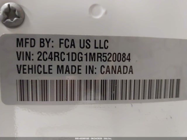Aukcja sprzedaży 2021 Chrysler Voyager Lxi, vin: 2C4RC1DG1MR520084, numer aukcji: 45389165
