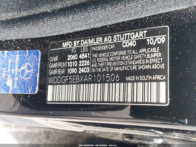 45389196 :رقم المزاد ، WDDGF5EBXAR101506 vin ، 2010 Mercedes-benz C 300 Luxury/sport مزاد بيع
