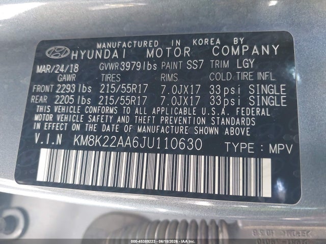 Hyundai Kona Sel 2018 KM8K22AA6JU110630 Image 9