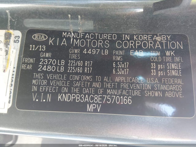 Продажа на аукционе авто 2014 Kia Sportage Lx, vin: KNDPB3AC8E7570166, номер лота: 45389241