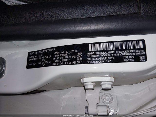 ZACNJABB7LPL89626 Jeep Renegade Latitude Fwd