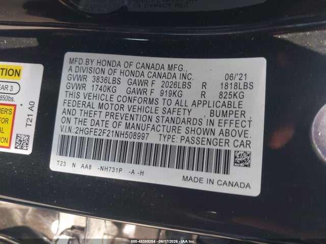 Honda Civic Lx 2022 2HGFE2F21NH508997 Image 9