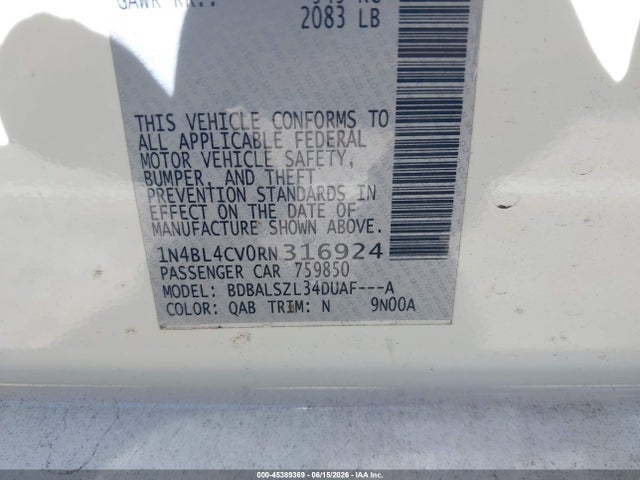 Nissan Altima Sr Fwd 2024 1N4BL4CV0RN316924 Image 9