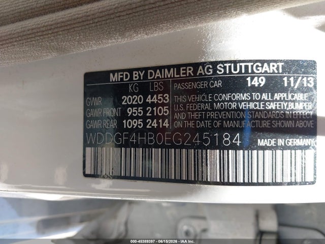 WDDGF4HB0EG245184 Mercedes-Benz C 250 Sport