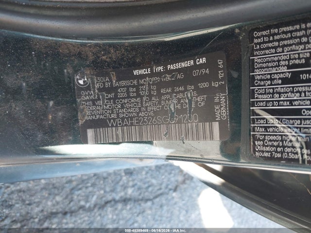 Aukcja sprzedaży 1995 Bmw 530 I Automatic, vin: WBAHE2326SGE91200, numer aukcji: 45389469