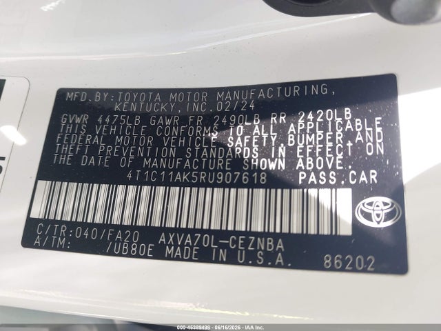Toyota CAMRY LE 2024 4T1C11AK5RU907618 Image 9