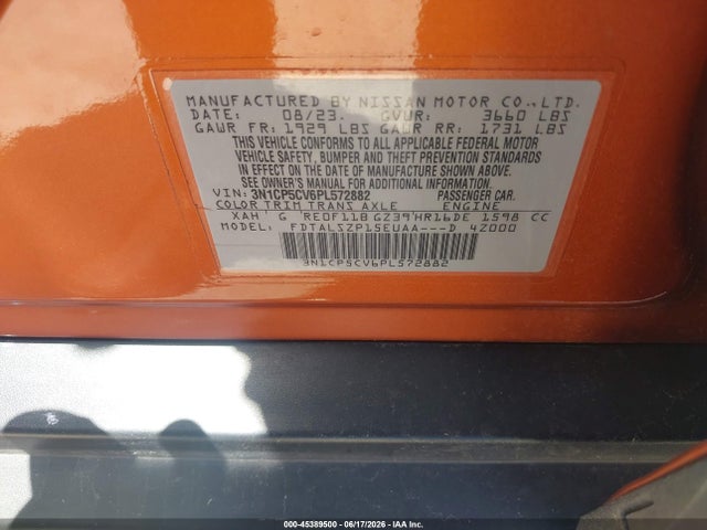 3N1CP5CV6PL572882 Nissan Kicks Sv Xtronic Cvt