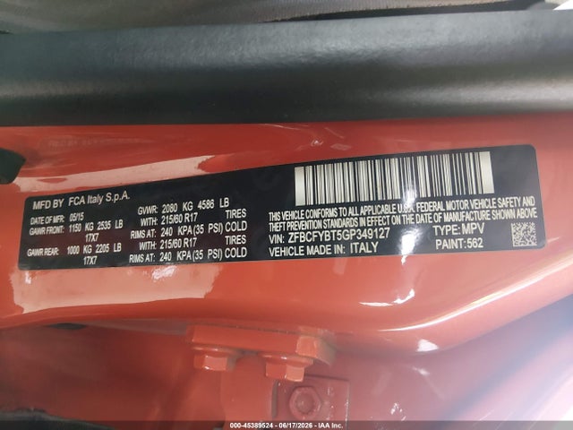 Fiat 500x Easy 2016 ZFBCFYBT5GP349127 Image 9