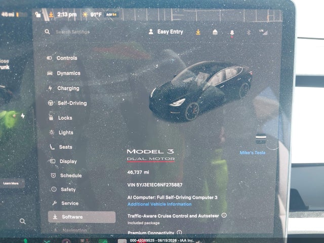 Aukcja sprzedaży 2022 Tesla Model 3 Performance Dual Motor All-wheel Drive, vin: 5YJ3E1EC6NF275887, numer aukcji: 45389525