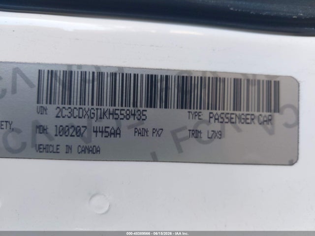 2C3CDXGJ1KH558435 Dodge Charger Scat Pack Rwd