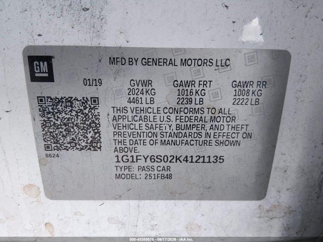 Chevrolet BOLT EV LT 2019 1G1FY6S02K4121135 Image 9
