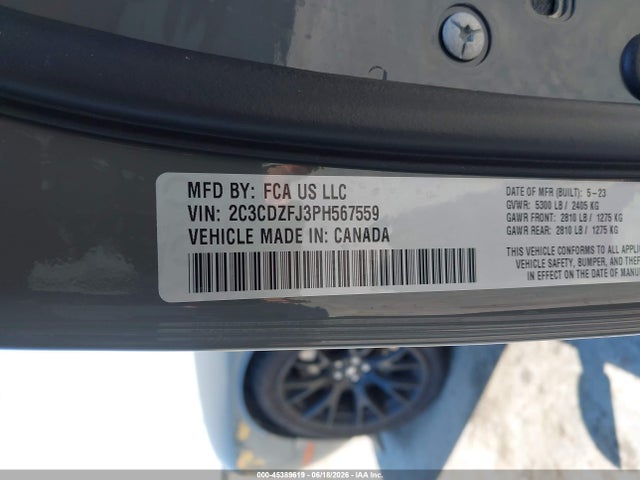 Dodge Challenger R/t Scat Pack 2023 2C3CDZFJ3PH567559 Image 9