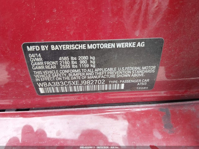 BMW 328i Xdrive 2014 WBA3B3C5XEJ982702 Image 9