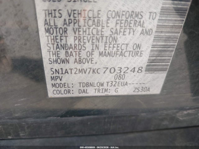 Nissan ROGUE SV 2019 5N1AT2MV7KC703248 Image 9