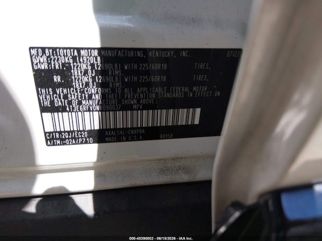 4T3E6RFV0NU090037 Toyota Rav4 Hybrid Xse