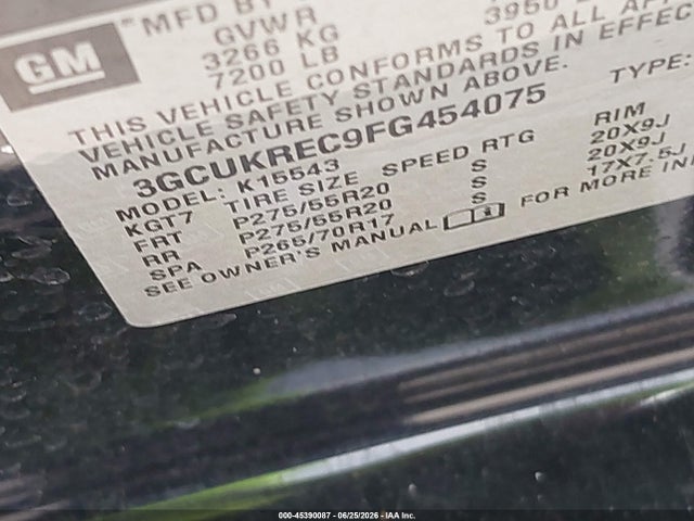 Chevrolet Silverado 1500 1lt 2015 3GCUKREC9FG454075 Image 9