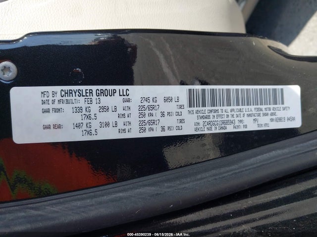 Продаж на аукціоні авто 2013 Dodge Grand Caravan Sxt, vin: 2C4RDGCG1DR685943, номер лоту: 45390239