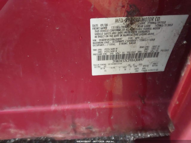 Aukcja sprzedaży 2009 Ford Flex Sel, vin: 2FMDK52C29BA30897, numer aukcji: 45390287