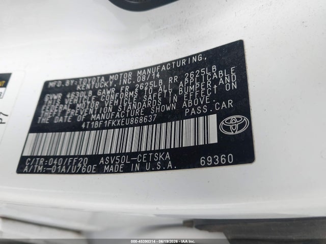 Toyota CAMRY SE 2014 4T1BF1FKXEU868637 Image 9