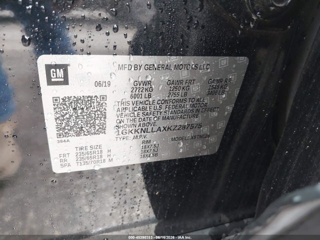 Продажа на аукционе авто 2019 Gmc Acadia Sle-2, vin: 1GKKNLLAXKZ287575, номер лота: 45390393
