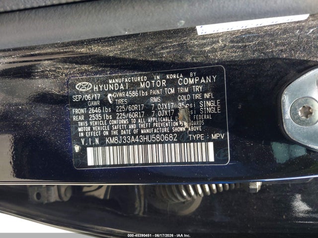 Hyundai TUCSON SE 2017 KM8J33A43HU580682 Image 9