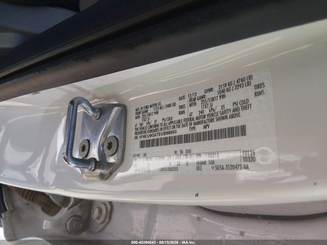 45390543 :رقم المزاد ، 1FMCU9GX7EUB98693 vin ، 2014 Ford Escape Se مزاد بيع