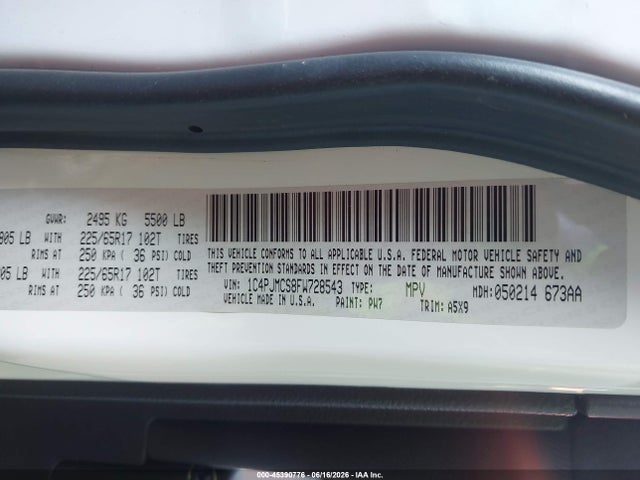 Jeep Cherokee Latitude 2015 1C4PJMCS8FW728543 Image 9