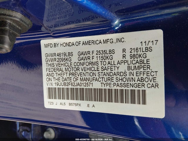 Продаж на аукціоні авто 2018 Acura Tlx Tech   A-spec Pkgs, vin: 19UUB2F62JA012571, номер лоту: 45390788