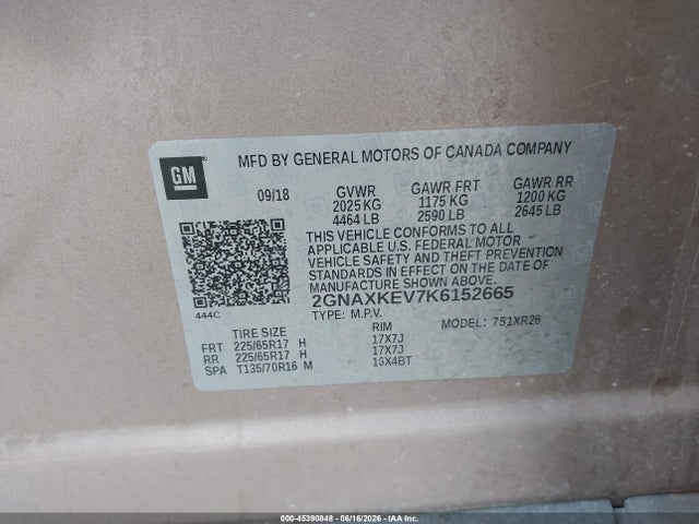 Chevrolet EQUINOX LT 2019 2GNAXKEV7K6152665 Image 9