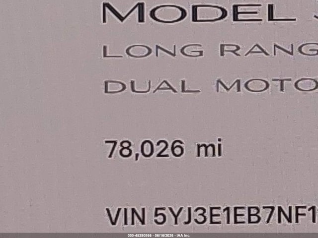 Aukcja sprzedaży 2022 Tesla Model 3 Long Range Dual Motor All-wheel Drive, vin: 5YJ3E1EB7NF118098, numer aukcji: 45390866