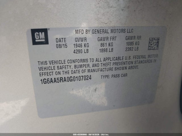 Cadillac Ats Standard 2016 1G6AA5RA0G0107024 Image 9