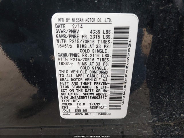 Nissan Rogue Select S 2014 JN8AS5MT8EW603657 Image 9
