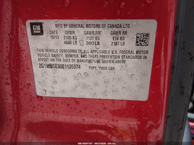 45391197 :رقم المزاد ، 2G1WB5E39E1126074 vin ، 2014 Chevrolet Impala Limited Lt مزاد بيع