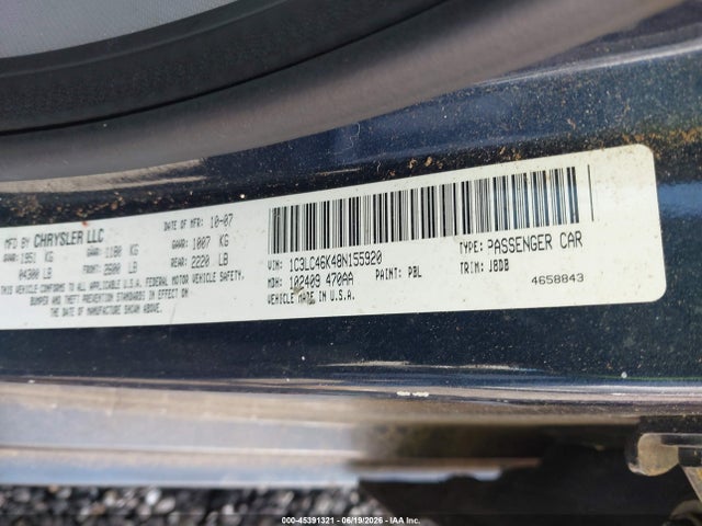 Aukcja sprzedaży 2008 Chrysler Sebring Lx, vin: 1C3LC46K48N155920, numer aukcji: 45391321