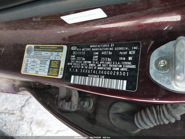 5XXGT4L36GG029501 KIA Optima Lx