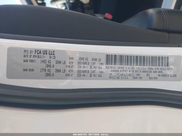 Dodge Durango Sxt Rwd 2020 1C4RDHAG1LC146111 Image 9