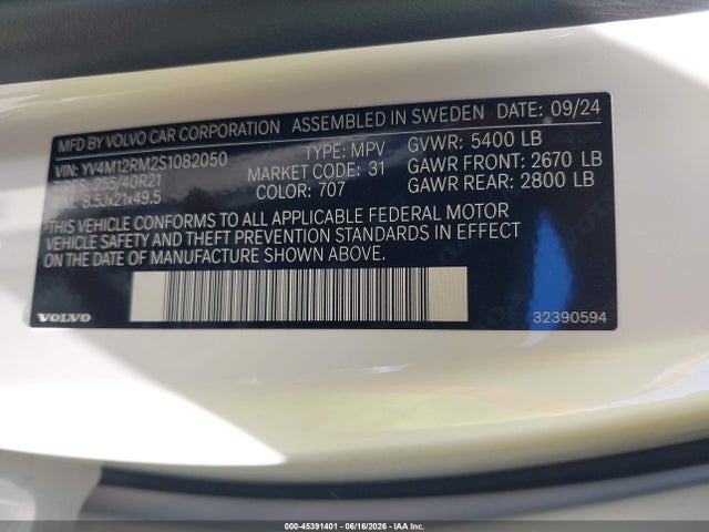 Volvo Xc60 B5 Ultra 2025 YV4M12RM2S1082050 Image 9