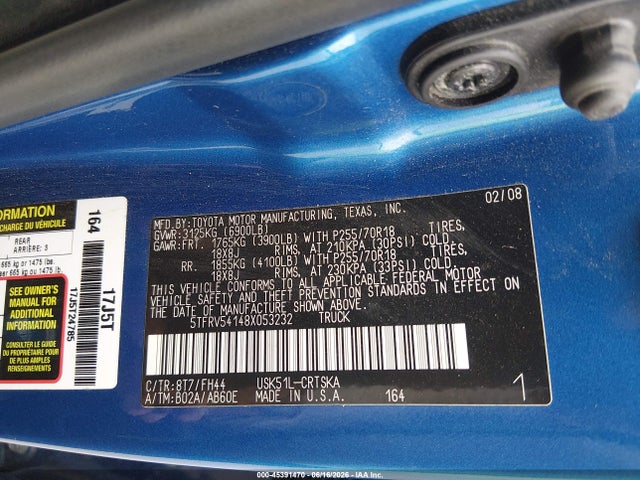 Aukcja sprzedaży 2008 Toyota Tundra Sr5 5.7l V8, vin: 5TFRV54148X053232, numer aukcji: 45391470