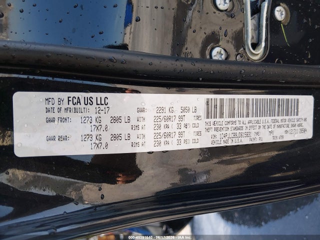 2018 Jeep Cherokee Latitude Fwd მანქანა იყიდება აუქციონზე, vin: 1C4PJLCB9JD615831, აუქციონის ნომერი: 45391640