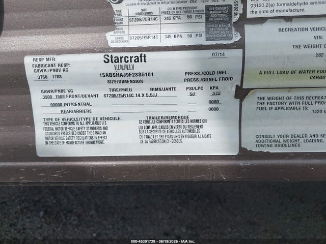 Starcraft Ar-one 2015 1SABSHAJ9F28S5101 Image 9