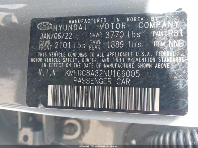 KMHRC8A32NU166005 Hyundai Venue Limited