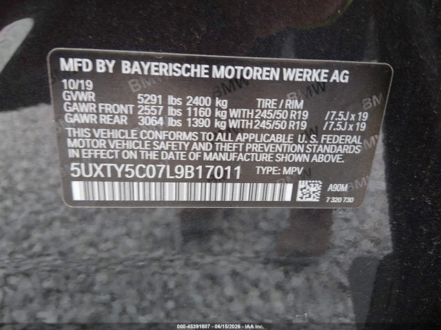 5UXTY5C07L9B17011 BMW X3 Xdrive30i