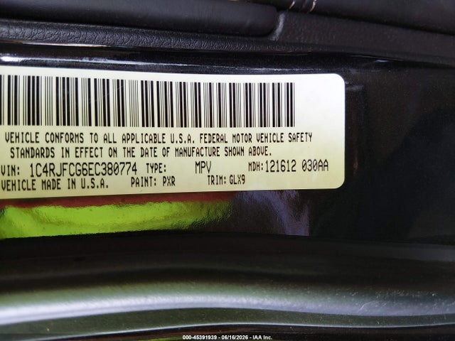 1C4RJFCG6EC380774 Jeep Grand Cherokee Overland