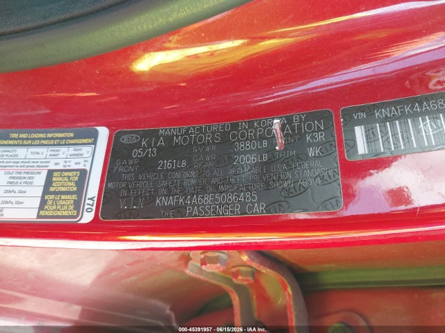KNAFK4A68E5086485 KIA FORTE LX