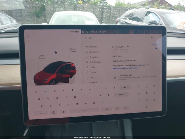 Aukcja sprzedaży 2022 Tesla Model Y Long Range Dual Motor All-wheel Drive, vin: 7SAYGAEE0NF392210, numer aukcji: 45392074